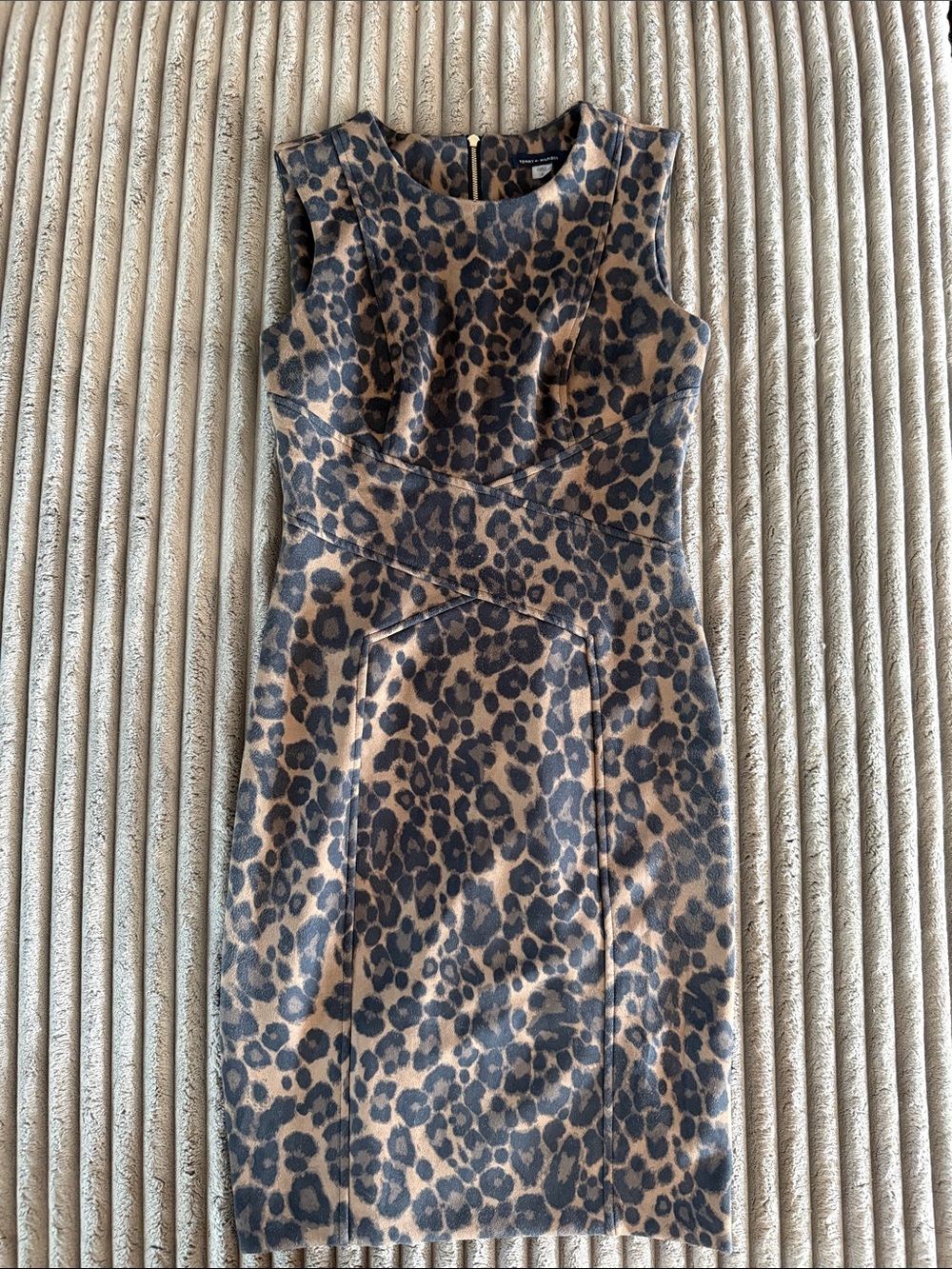 Tommy Hilfiger Leopard Print Midi Dress in Brown and Black